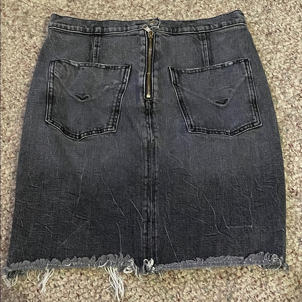 Hudson black distressed Denim pencil Skirt